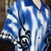 VINTAGE DRAGONFLY Men's Shirt Square Hem Blue/Black FLAME” Pattern MEN’S M