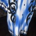 VINTAGE DRAGONFLY Men's Shirt Square Hem Blue/Black FLAME” Pattern MEN’S M