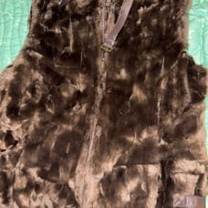 Terry Lewis, leather/polyester vest coat sz medium women’s