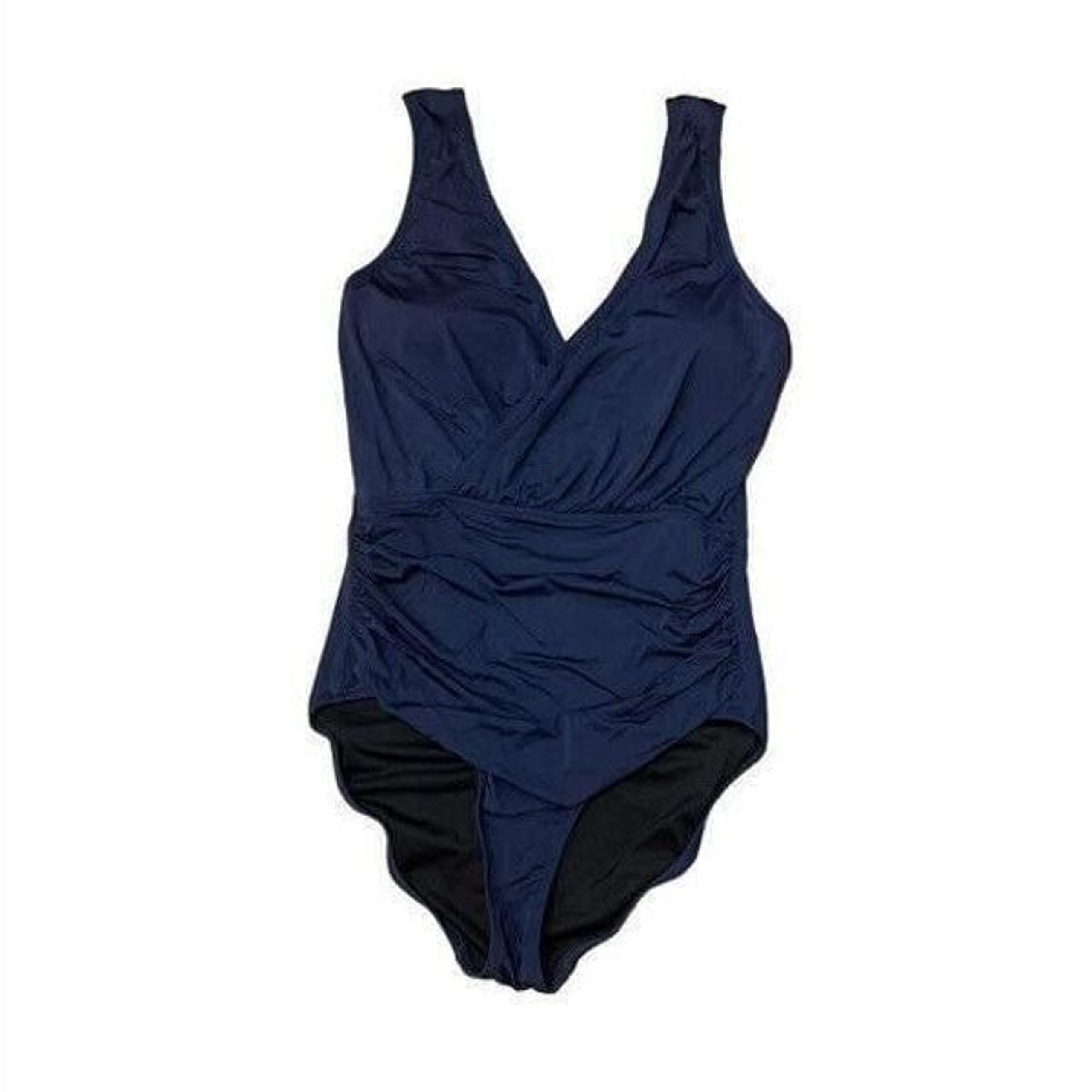 Garnet Hill One Piece Swimsuit Swim Size 4 Navy Blue Ruched