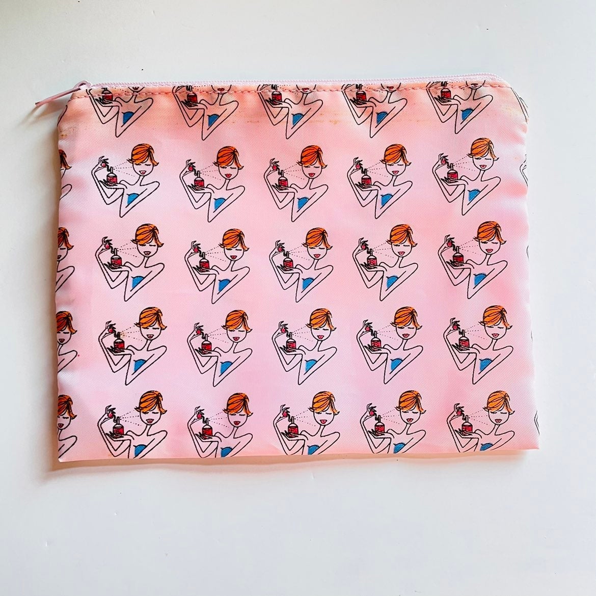 Brand New Artistic Satin Makeup Bag With Zip Closure. Very Cute Bag! Pictures F