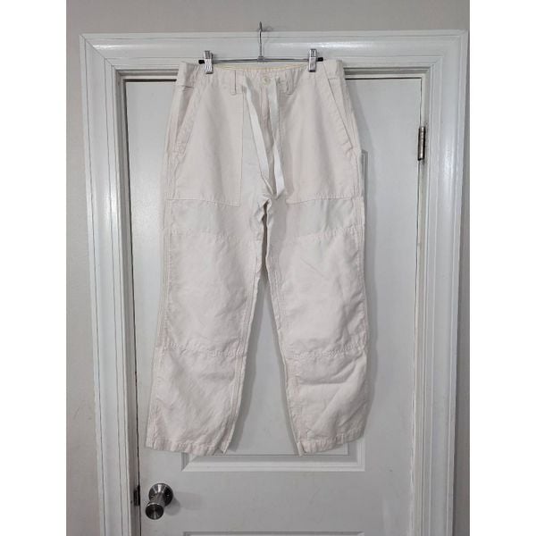 Banana Republic Relaxed Cotton Pants women's size 31S snow day linen barrel