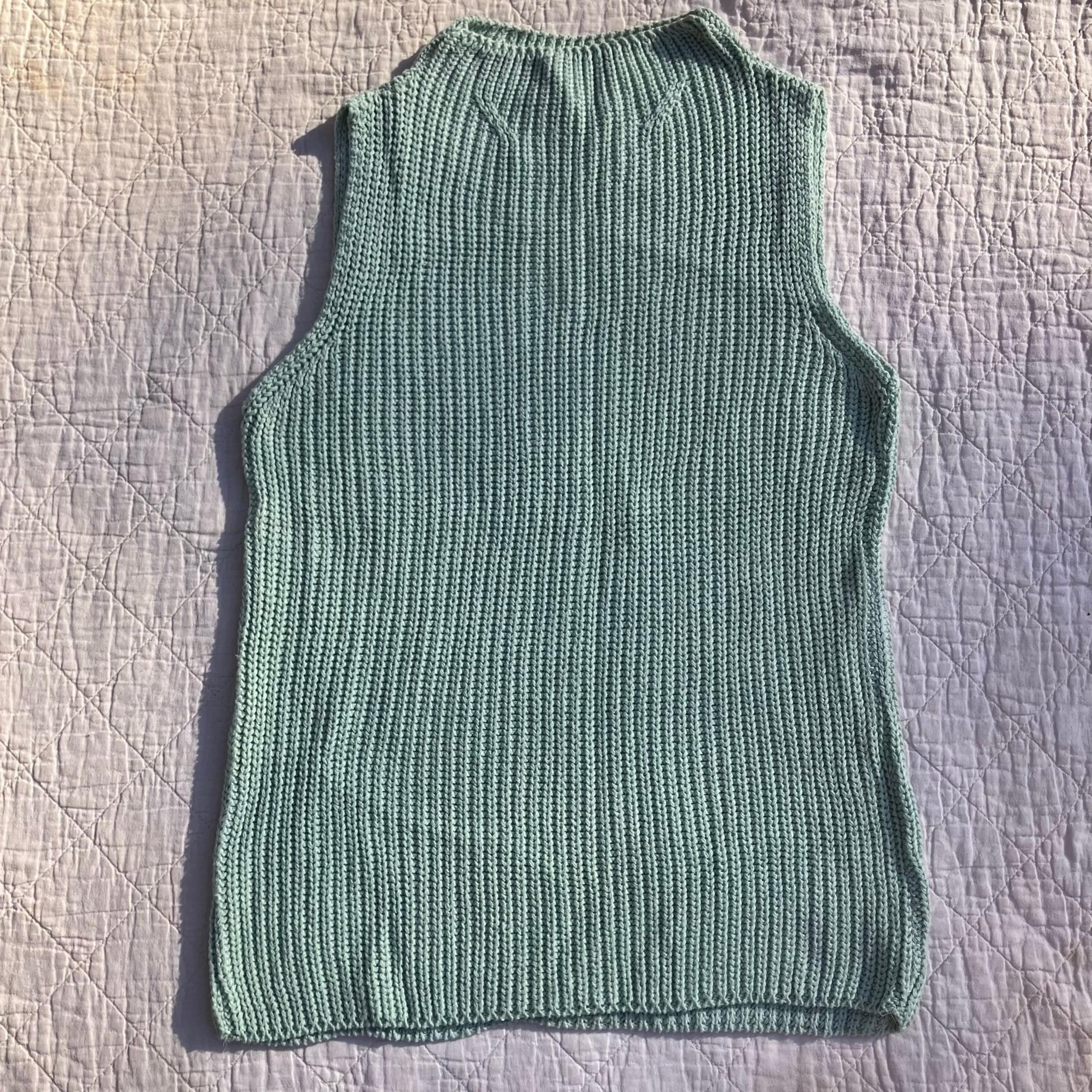 Coldwater Creek Womens Sleeveless Sweater Mock Neck Cotton VTG NWT Size Large