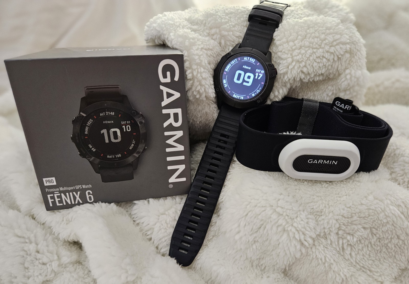 Garmin Fenix 6 PRO Watch & HRM-Pro Plus Bundle (Used) - Perfect Screen!