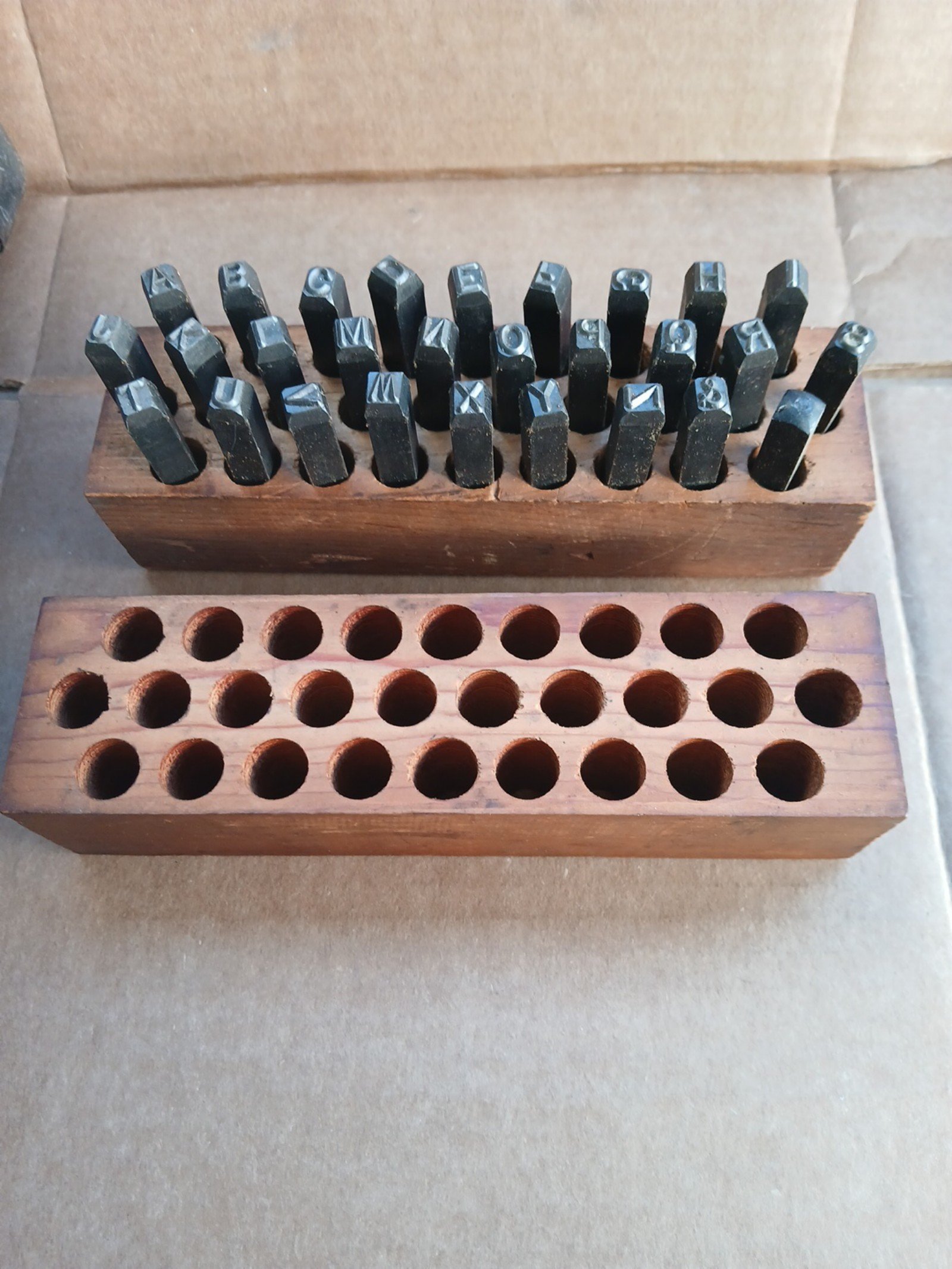 Vintage Young Brothers 1/4 General Purpose Letter, &, period 29 Steel Stamp Set