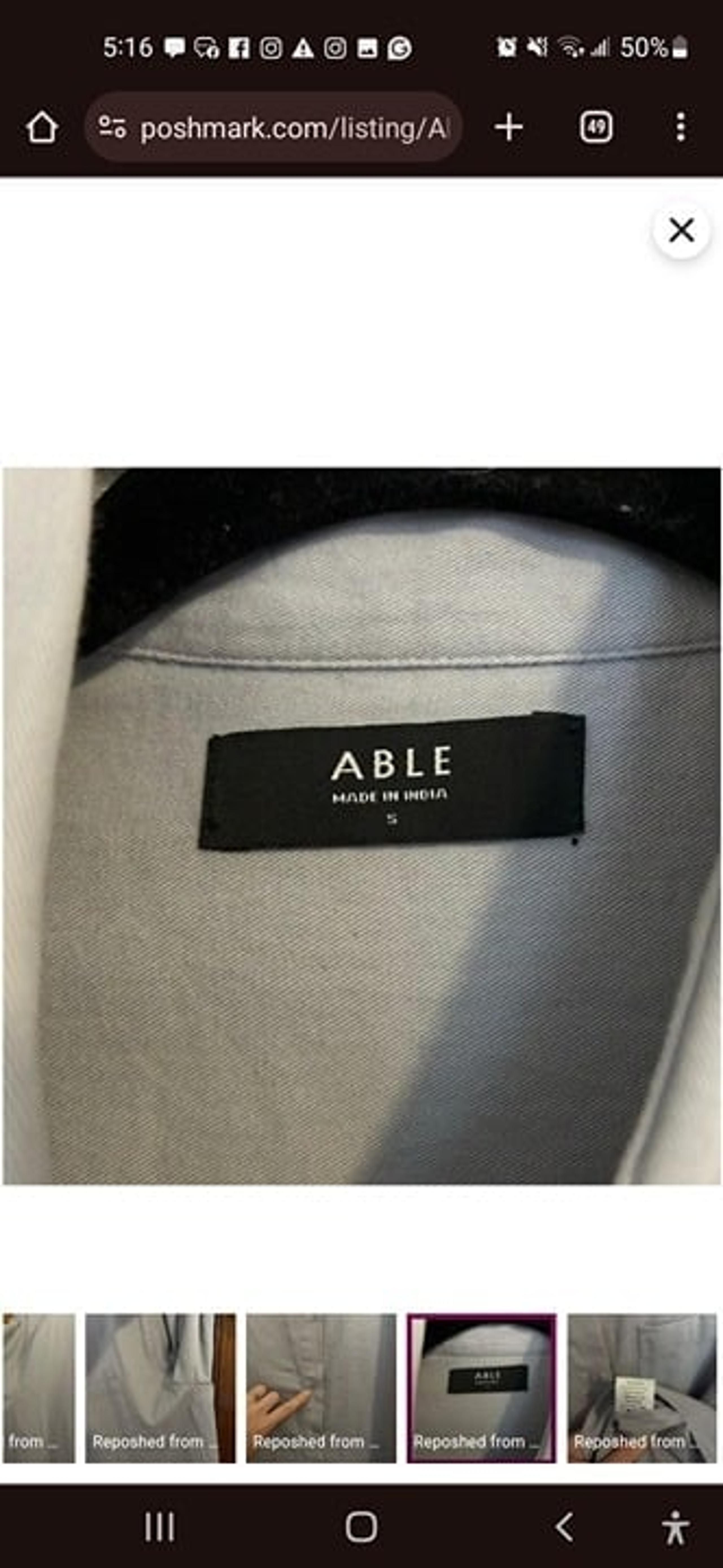 ABLE Harris oversized button down shirt