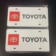 Toyota Brand New Front Vanity Metal Plate Frame Holder (2 Pack)