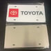 Toyota Brand New Front Vanity Metal Plate Frame Holder (2 Pack)