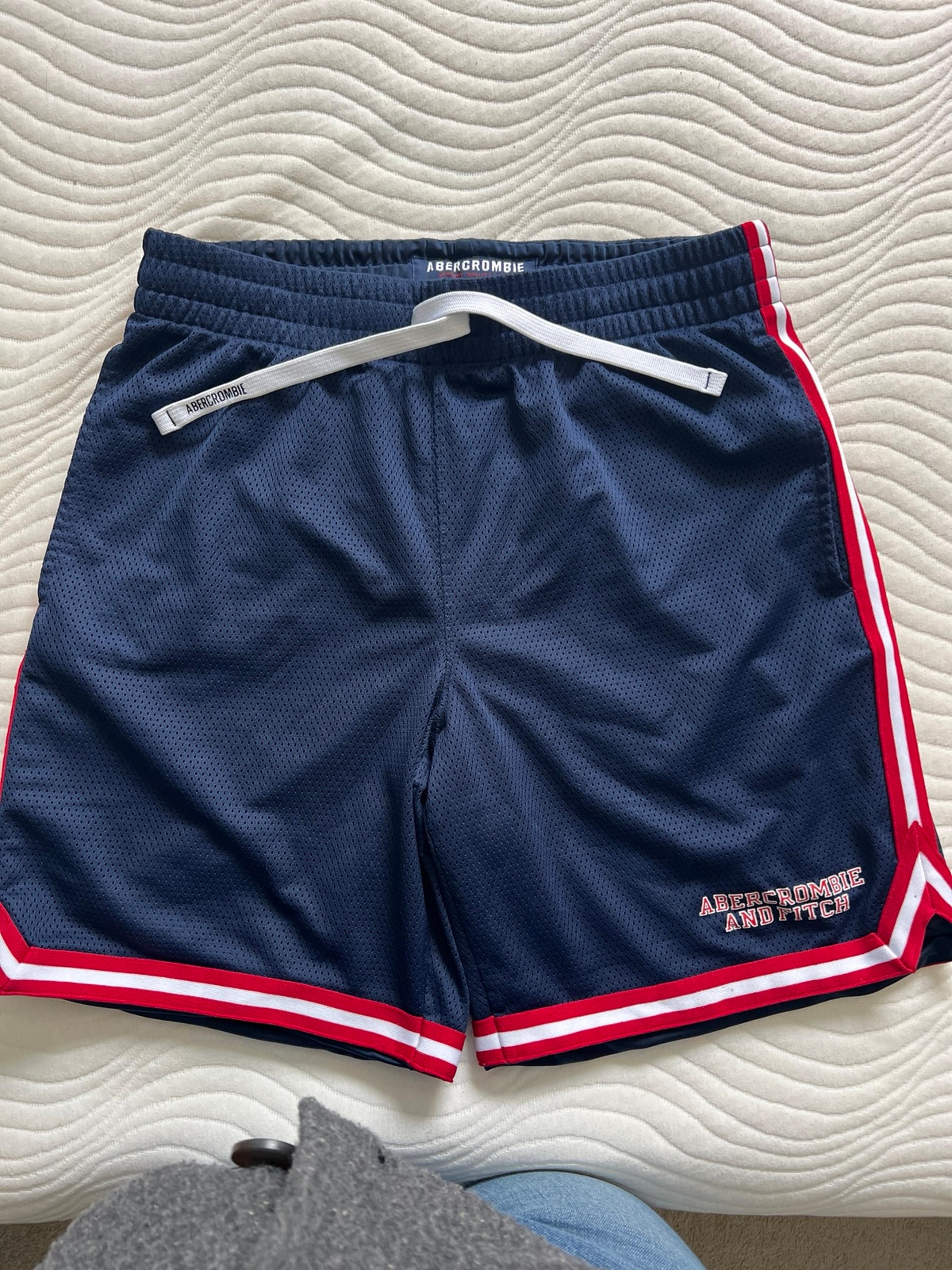 Vintage Abercrombie & Fitch Mesh Athletic Shorts Mens Medium Navy Blue Gym