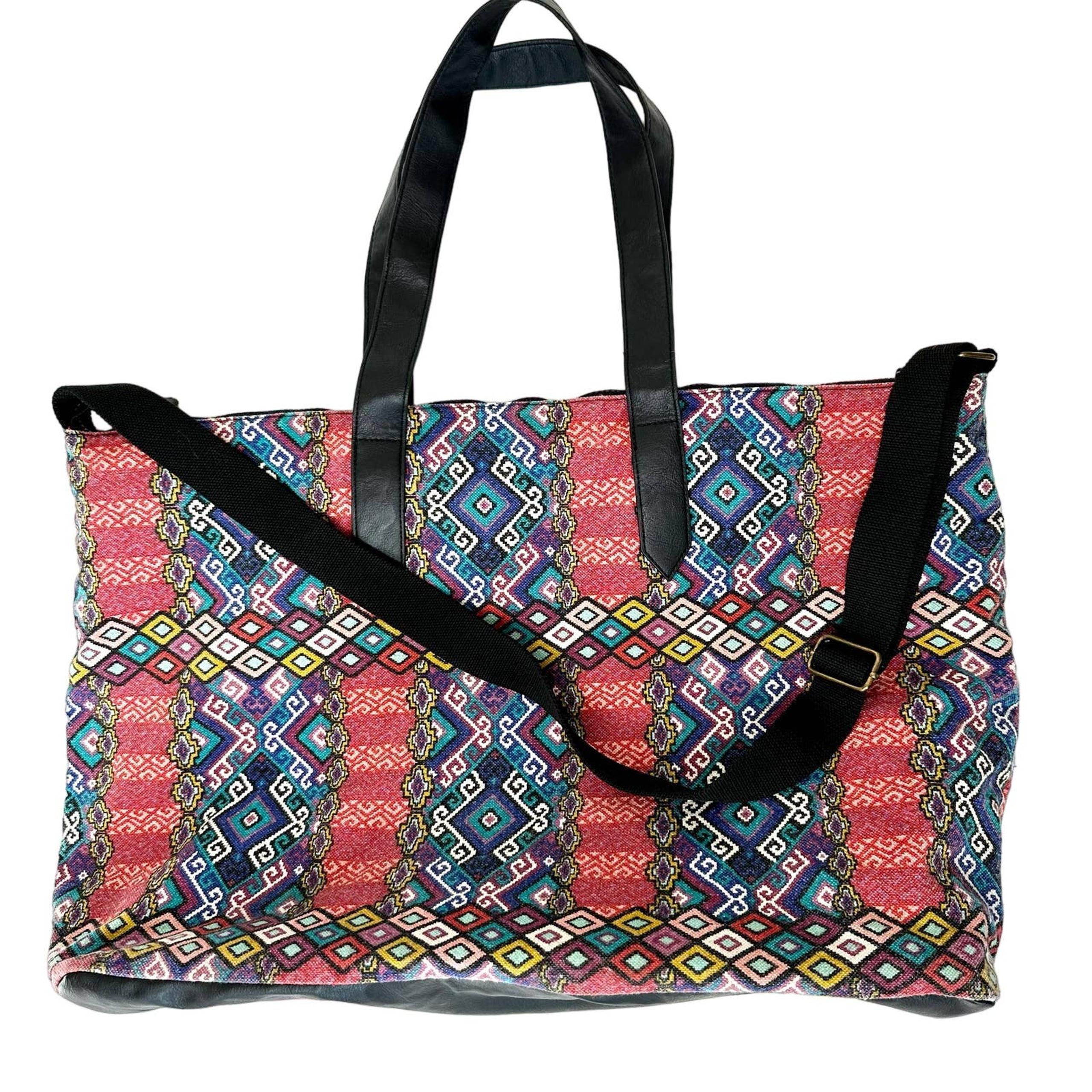 Massimo Boho Geometric Print  Extra Large Duffle Travel Bag