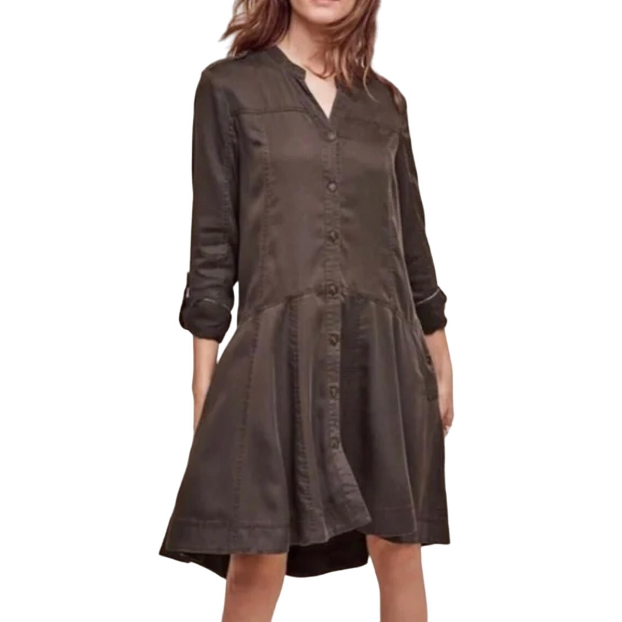 Anthropologie Holding Horses Mariona Utility Shirt Dress/Jacket Olive
