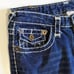 Y2K True Religion Low Rise Capris Billy Big T White Thick Stitch Crop Jeans Blue