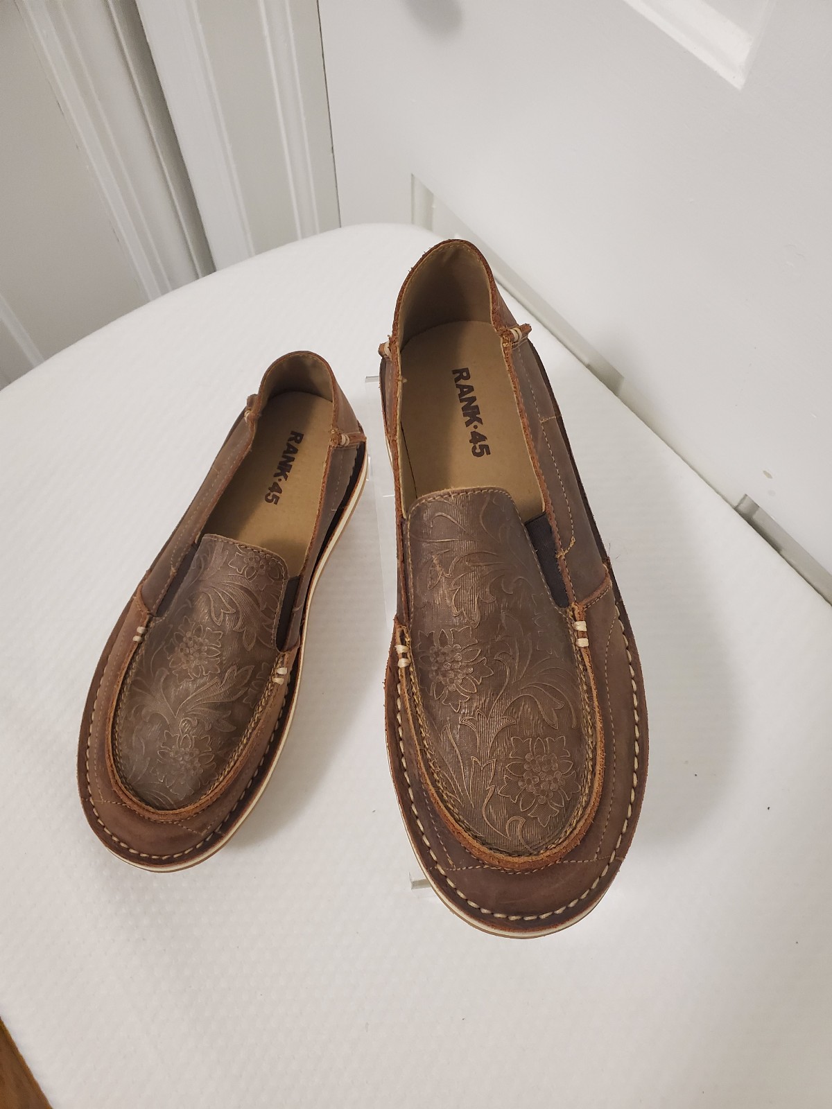 NWOB RANK•45 Amberlin Textured Print Leather Pullon Casual Shoes Size 7.5