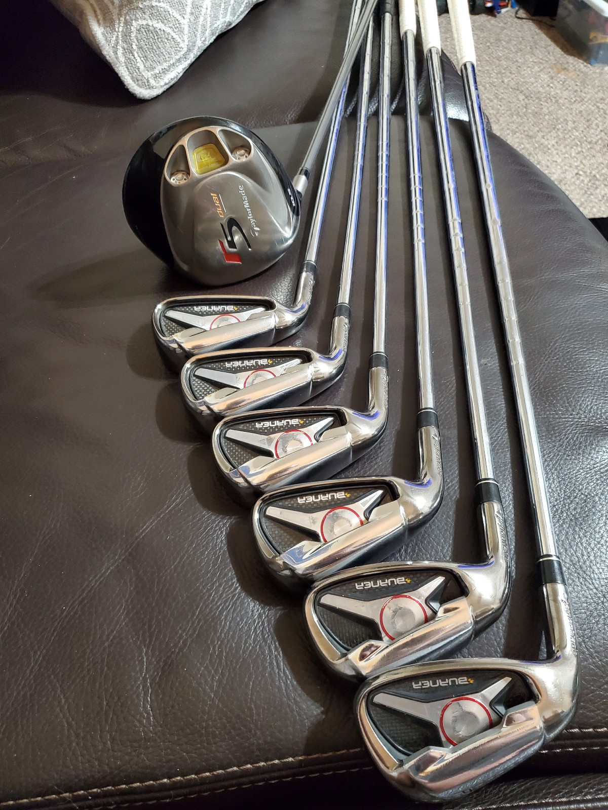 TaylorMade Burner LH Iron Set 4-PW (Missing 8) & LH R5 Dual Type D Flex R TaylorMade Burner LH Iron Set 4-PW (Missing 8) & LH R5 Dual Type D Flex R