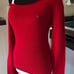 Vintage Abercrombie red rabbit hair off the shoulder long sleeve sweater.