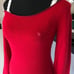 Vintage Abercrombie red rabbit hair off the shoulder long sleeve sweater.