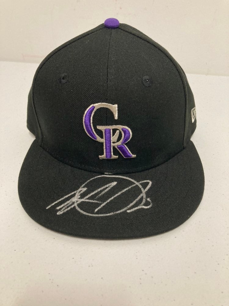 Colorado rockies wade davis autograph hat