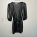 Reformation wrap mini cocktail dress metallic