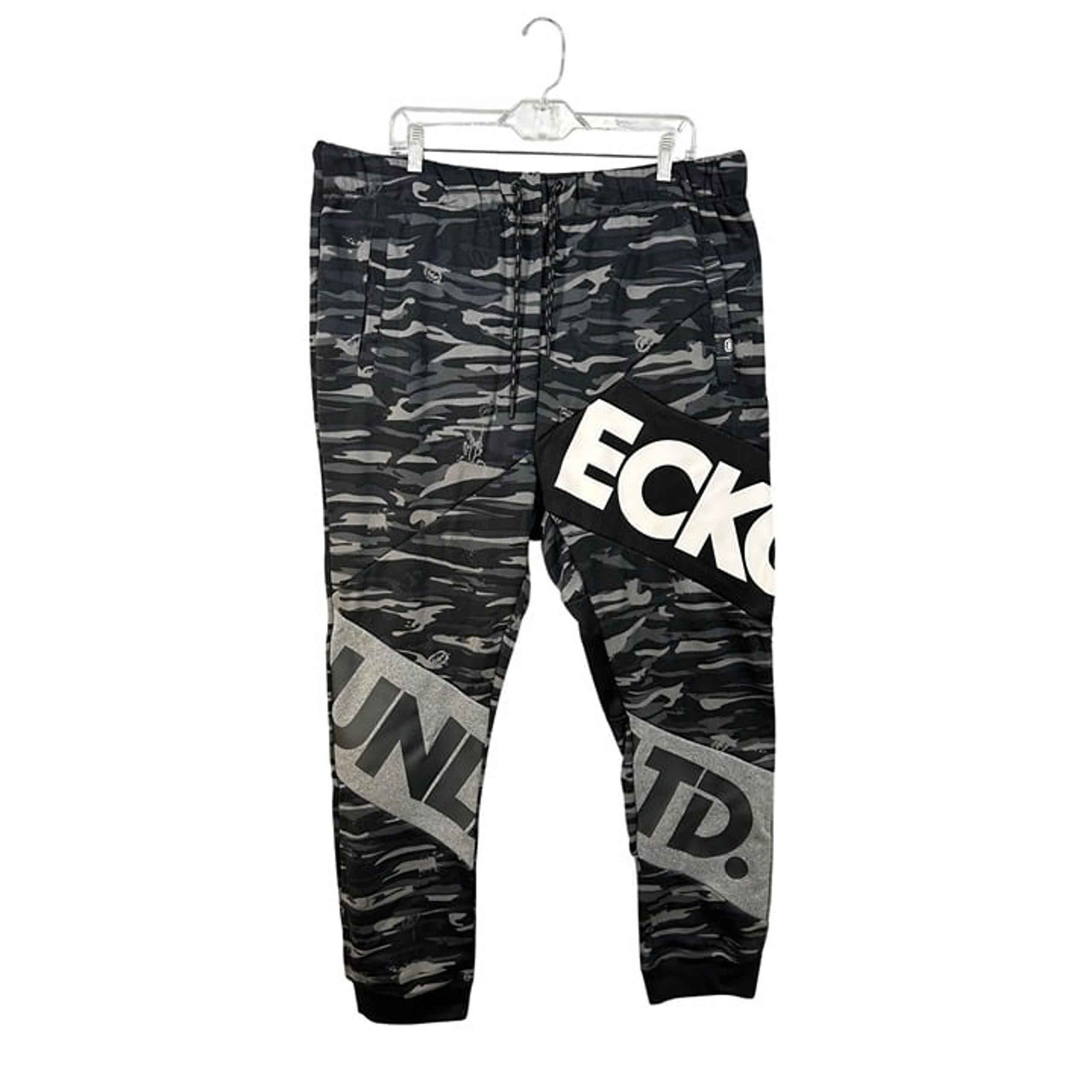 Ecko Unltd Fleece Jogger Pants Black Camo NWT Men's Size 2XL