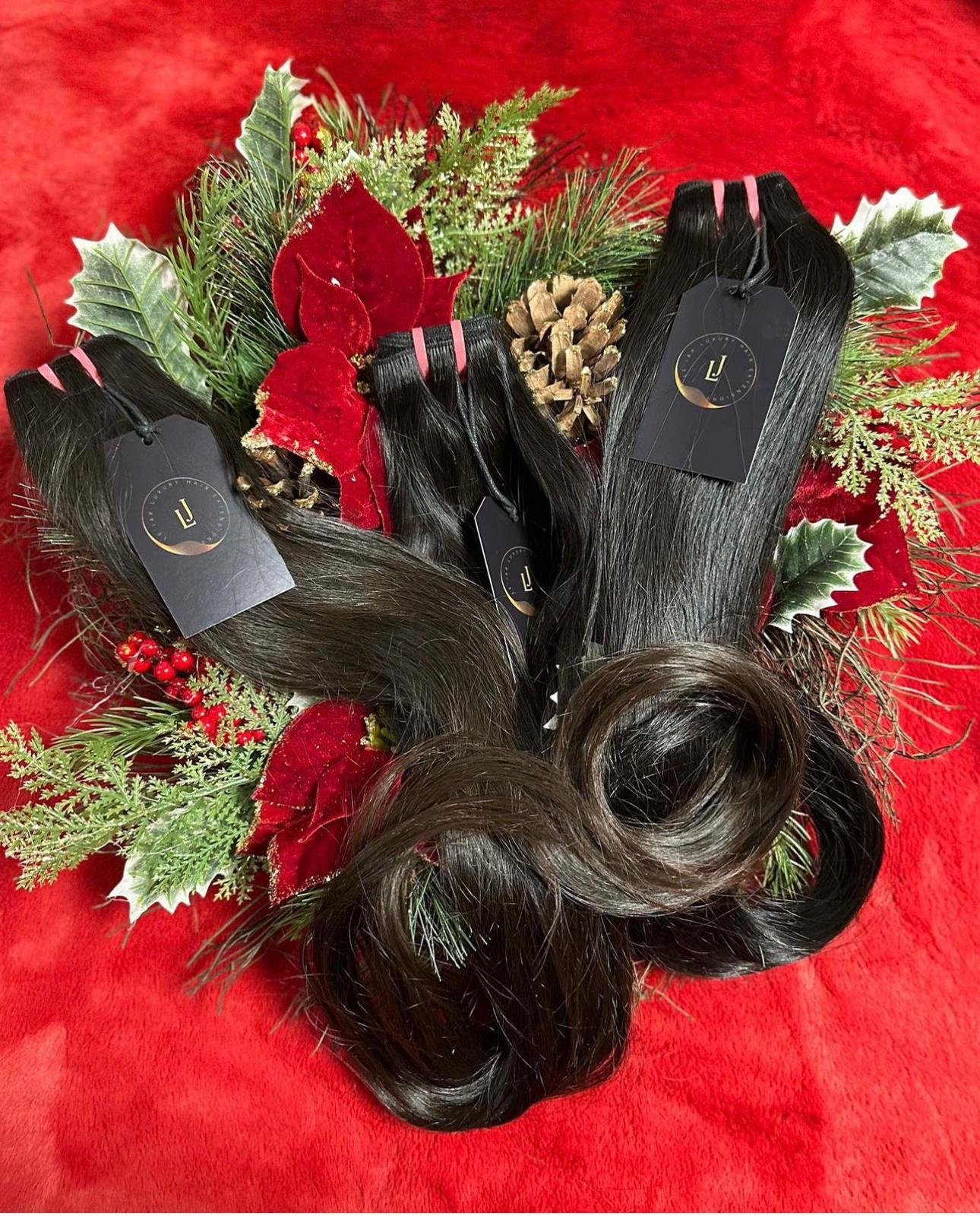 lm selling hair extensions 100% human hair 1 pack of 24cm