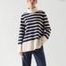 Cos Aline Roll Neck Mock Neck Turtleneck Striped Knit Sweater Medium