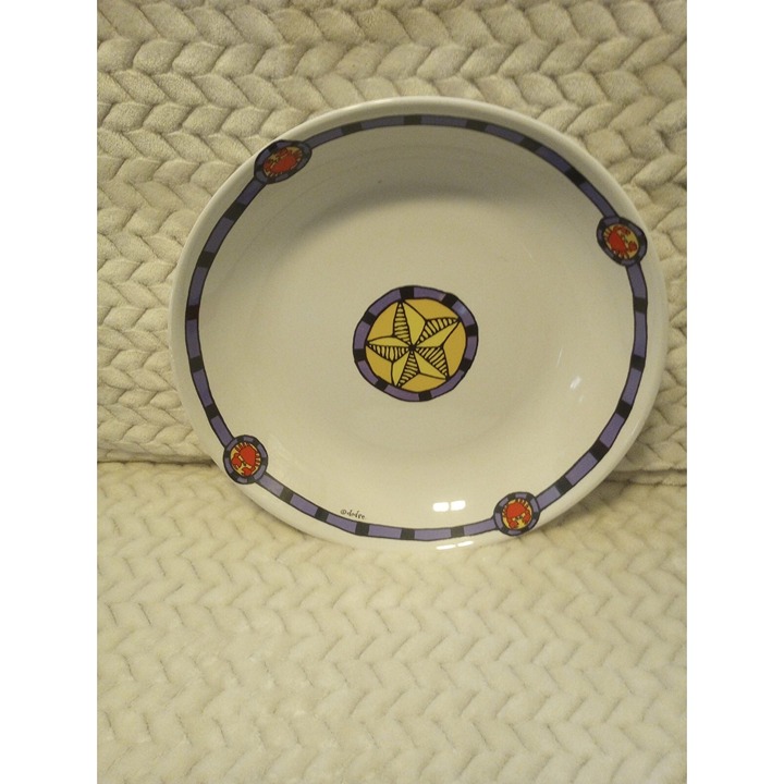 Seattle Fish & Crab Platter By Ursula Dodge Oval 12.25” Salad Serving Bowl RARE!