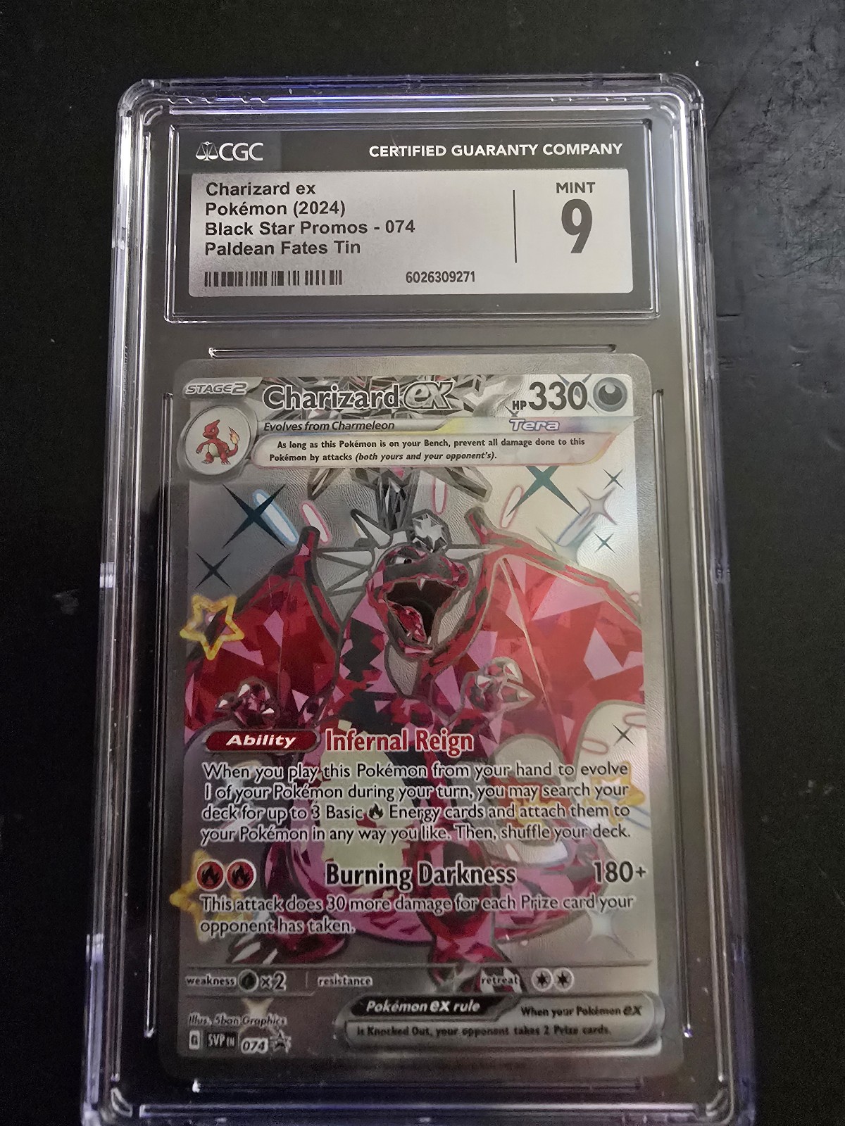 Charizard ex Black Star Promo Paldean Fates CGC 9 Mint Card