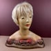 Antique 1920's Lamoureux Mannequin NYC Art Deco Human Hair Signed Female Bust
