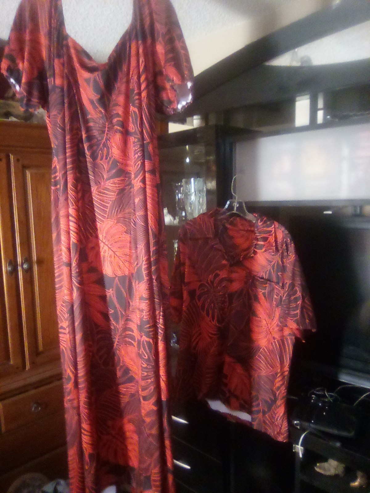 Matching Hawaiian outfits for mom dad and child