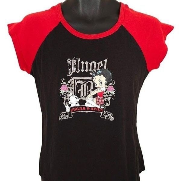 Vintage Betty Boop Baby Doll T Shirt Womens Size Medium Red Y2K Angel Sugar