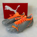 NEW PUMA Soccer Cleats Gray Orange Studded Sole Ultra 2.5 FG/AG Mens 6.5