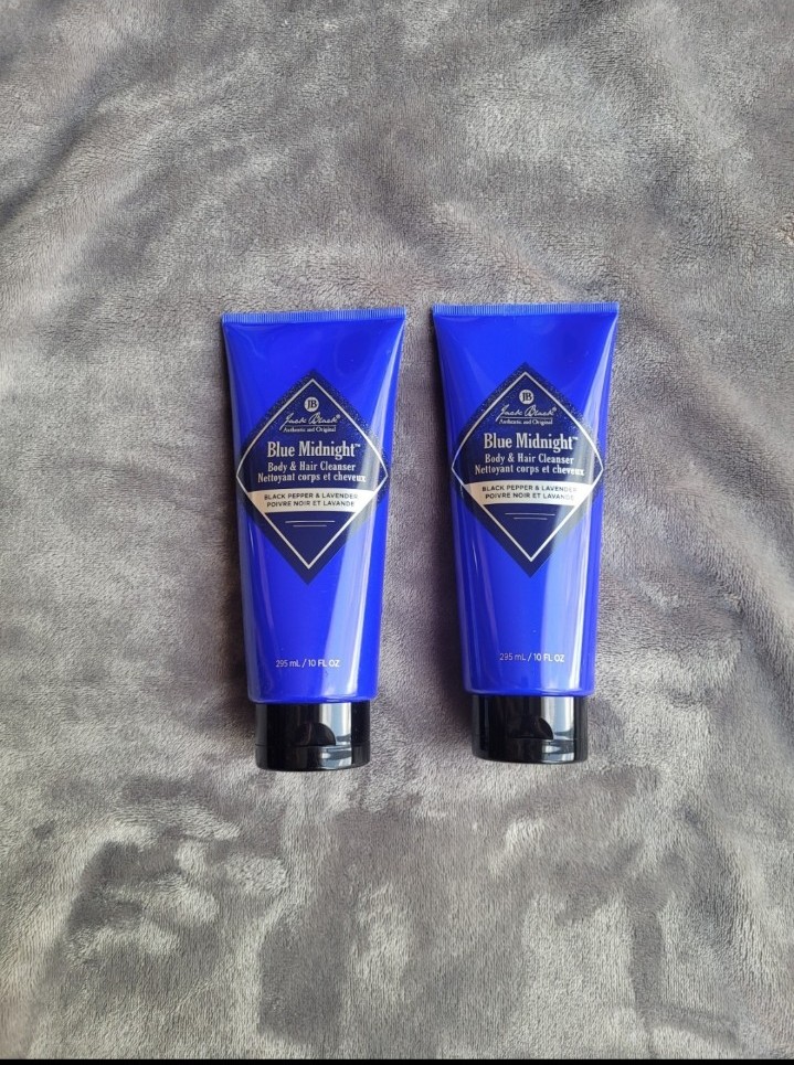 2 Jack Black Blue Midnight Body & Hair Cleanser 10 oz Black Pepper & Lavender
