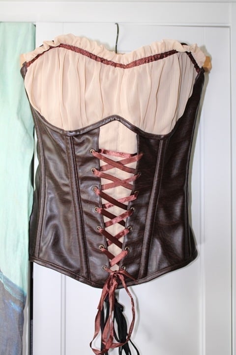 Corset - Medieval Maiden Faux Leather Corset top