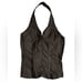 TRIPP NYC Pinstripe Halter Corset Top Size S Button Front Lace Up Back Goth Y2K