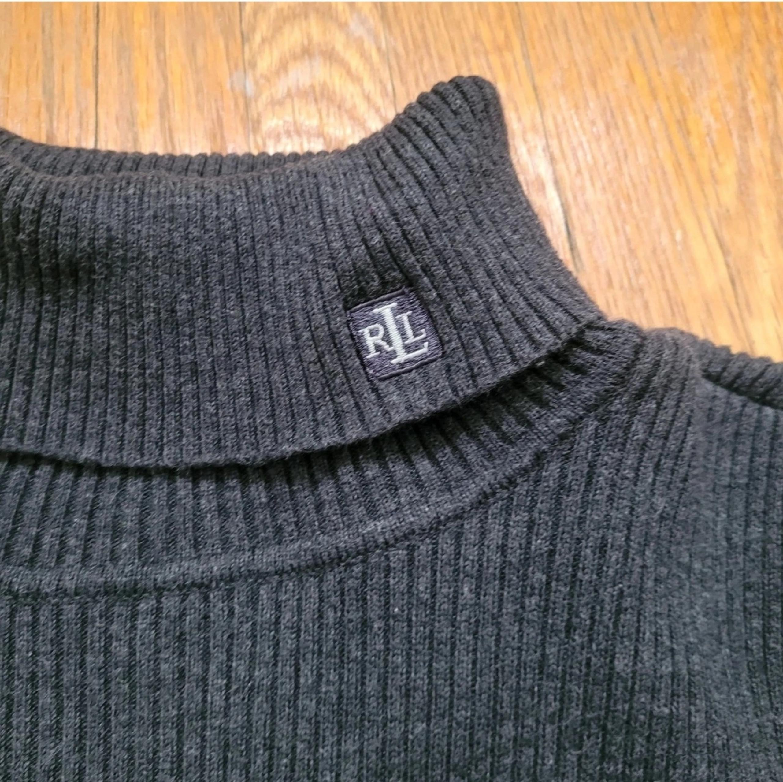 Women's Lauren Ralph Lauren XL Black Long Sleeve Turtleneck Cotton Sweater