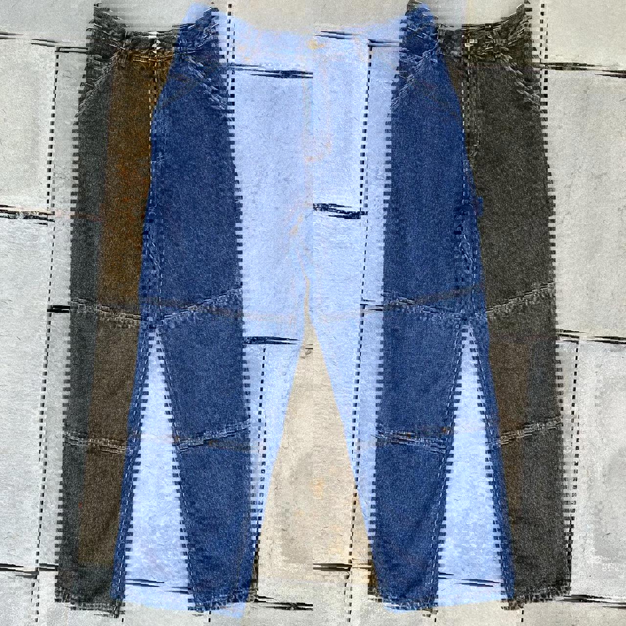 Y2K Double Knee Jeans Flannel Lined