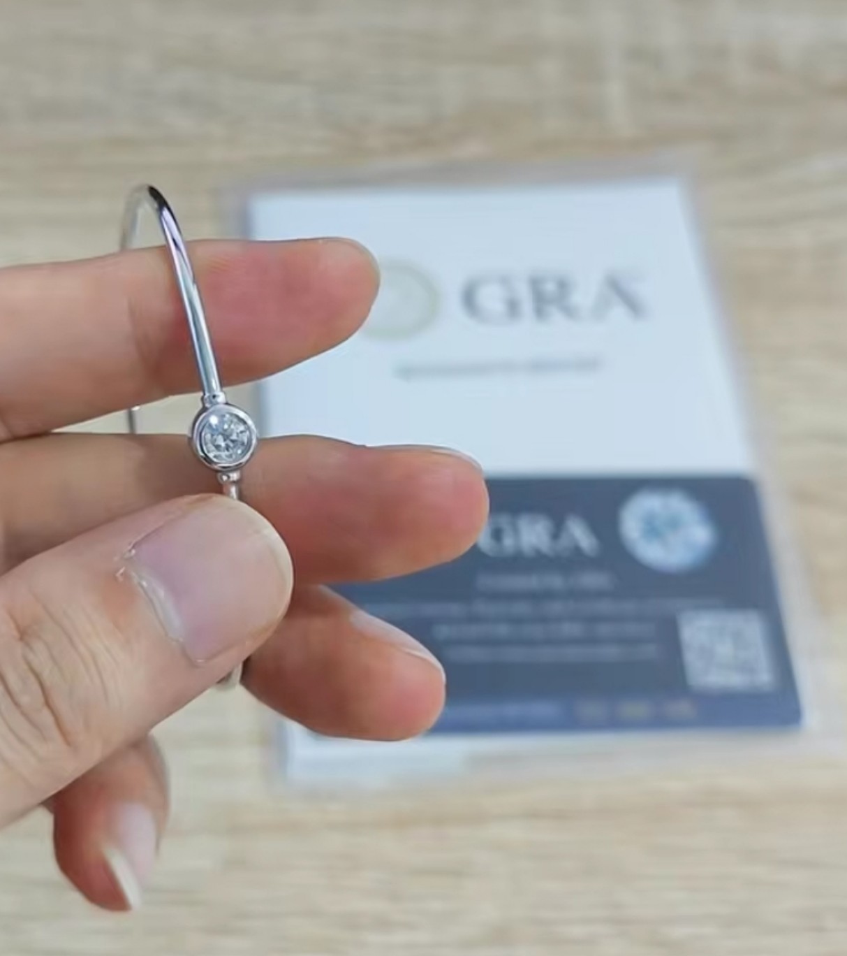 GRA 0.5 Carat Moissanite Bezel Bangle