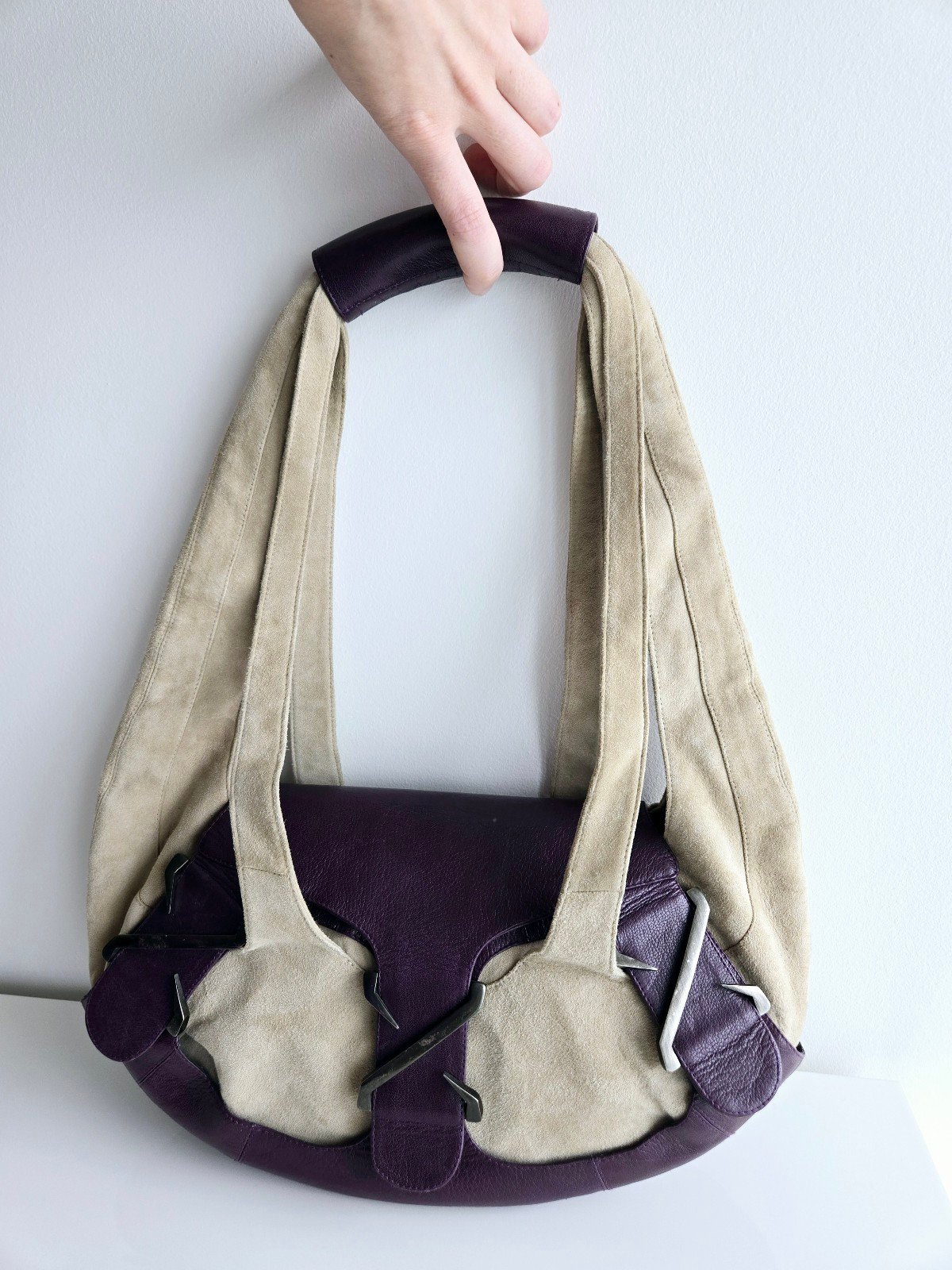 Nancy Gonzalez for TSE handbag genuine leather and suede