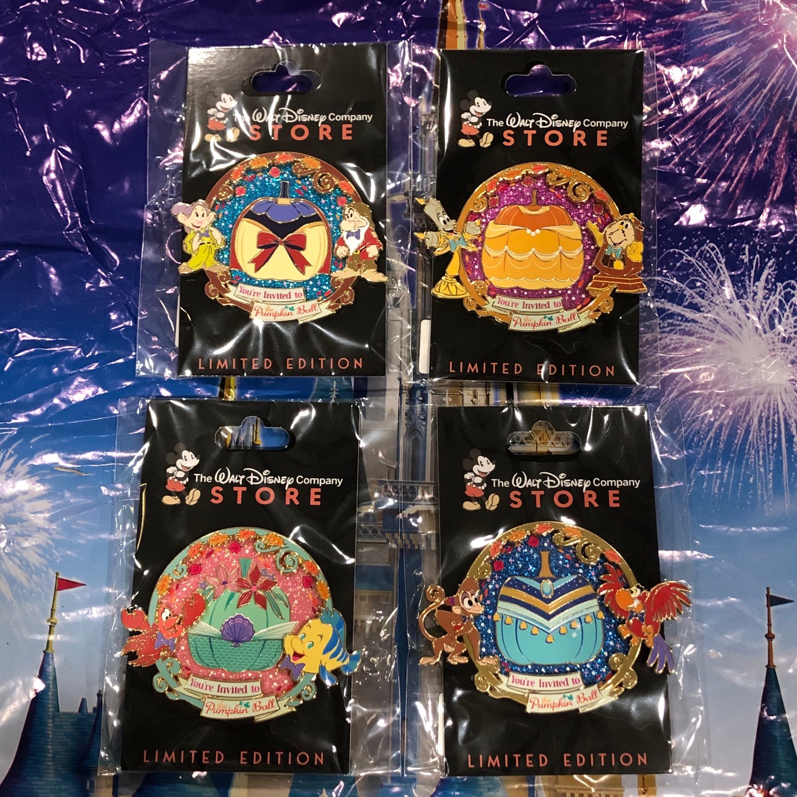 DEC TWDC Store You’re Invited To The Pumpkins Ball 4 Set Pin