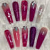 XXL Fushia Marble Press On Nails