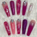 XXL Fushia Marble Press On Nails