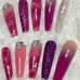 XXL Fushia Marble Press On Nails