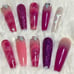 XXL Fushia Marble Press On Nails
