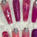 XXL Fushia Marble Press On Nails