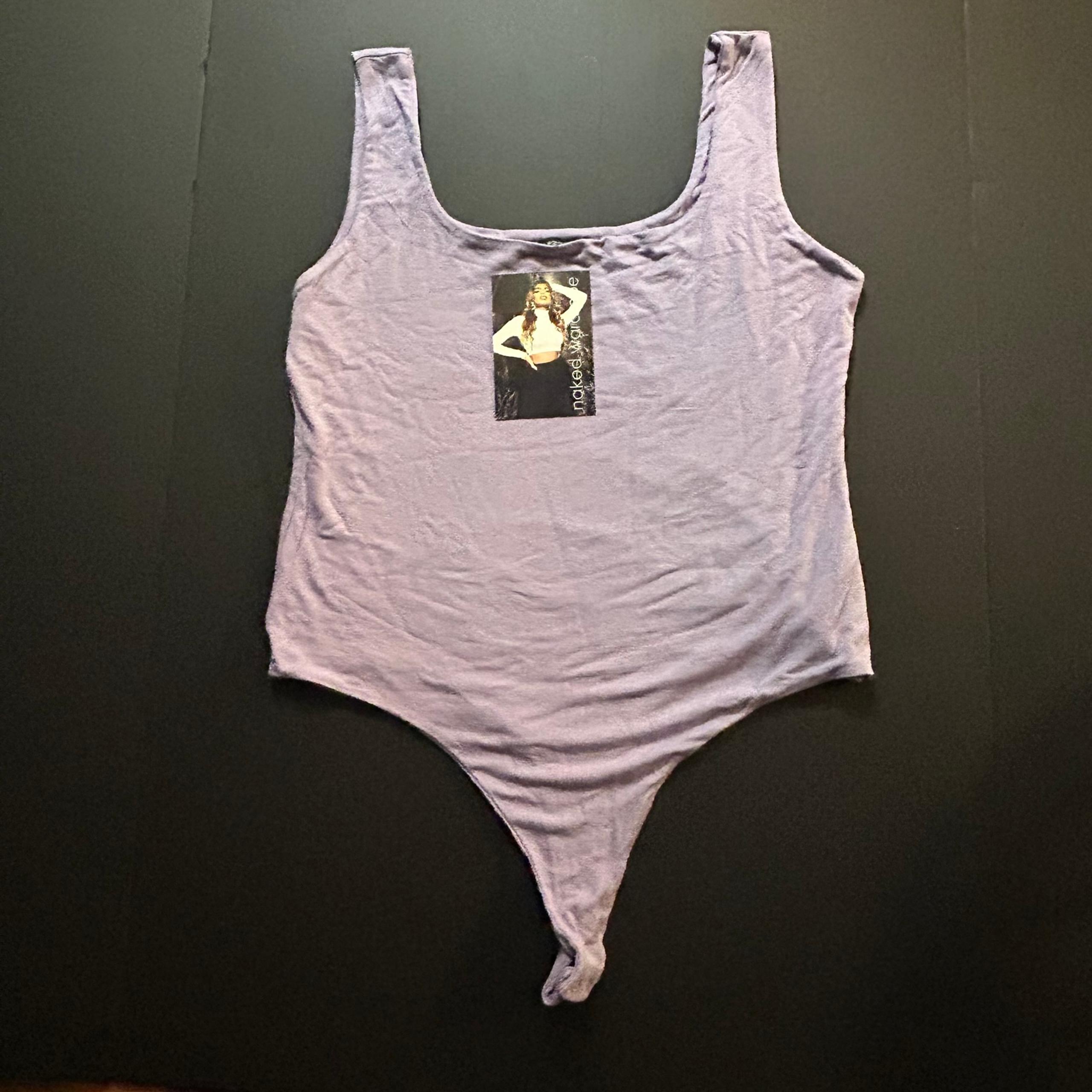 Naked Wardrobe Thong Bodysuit- Size 2X Color Lilac NWT