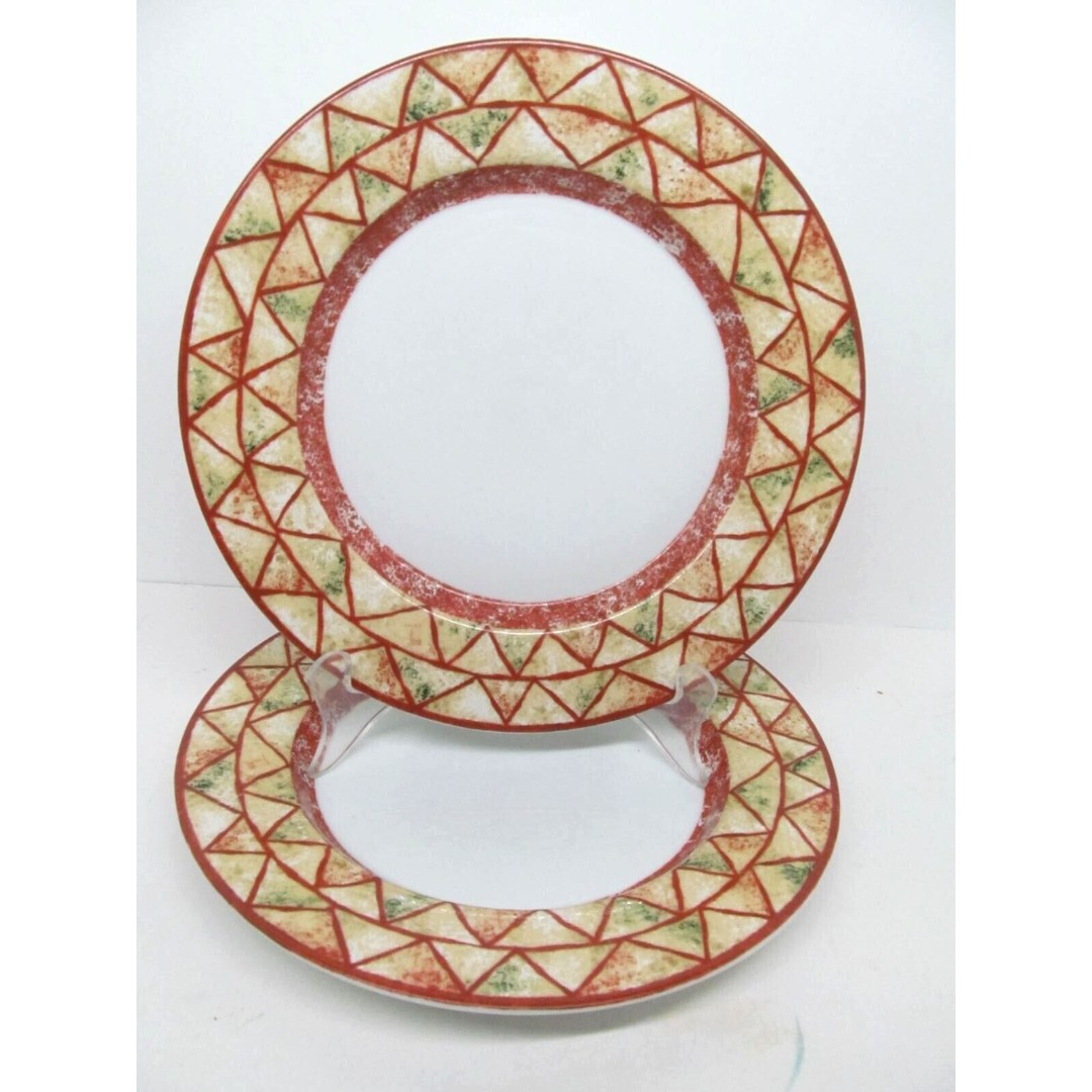 Dansk Travatine Rust Set Of 2 Discontinued Vintage 11 Dinner Plates 1997