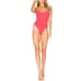 Tularosa Nobel Berry Tie Straps Ribbed One Piece Swimsuit, Women’s Large