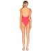 Tularosa Nobel Berry Tie Straps Ribbed One Piece Swimsuit, Women’s Large