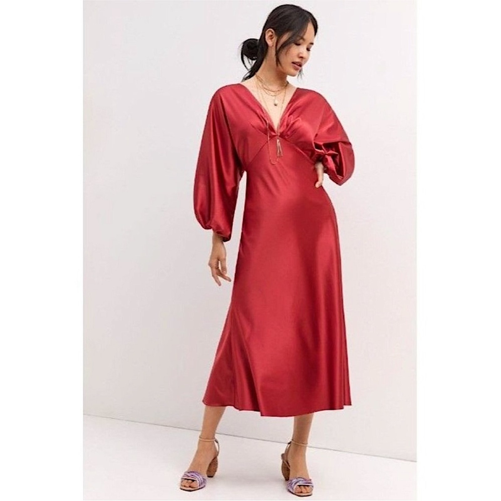 NEW Sachin + Babi Satin Midi Dress by Anthropologie