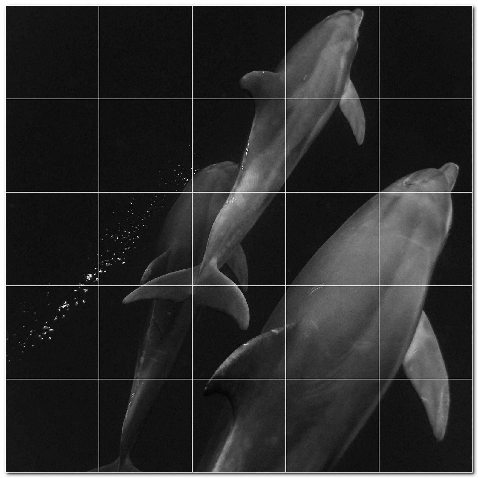 Dolphin Ceramic Tile Wall Mural PT500521. 25.5 W x 17 H (24) 4.25 tiles